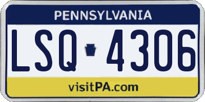 PA license plate LSQ4306