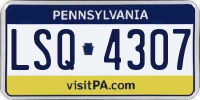 PA license plate LSQ4307