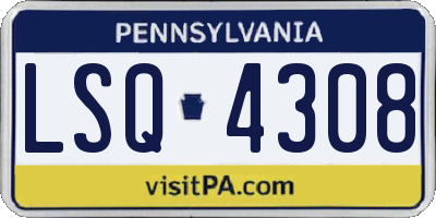 PA license plate LSQ4308
