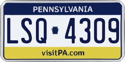 PA license plate LSQ4309
