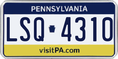 PA license plate LSQ4310