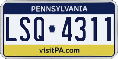 PA license plate LSQ4311