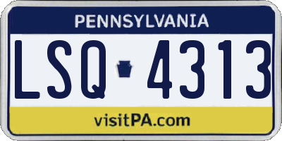 PA license plate LSQ4313