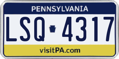 PA license plate LSQ4317