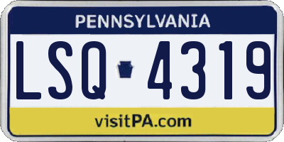 PA license plate LSQ4319