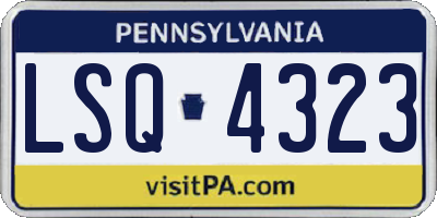 PA license plate LSQ4323