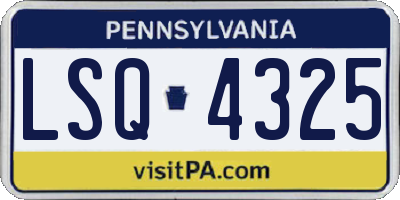 PA license plate LSQ4325