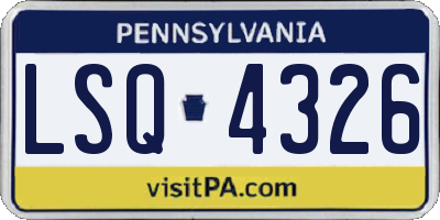 PA license plate LSQ4326