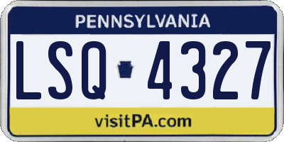 PA license plate LSQ4327
