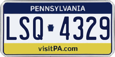 PA license plate LSQ4329