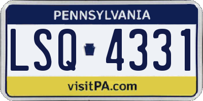 PA license plate LSQ4331