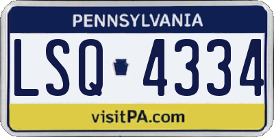 PA license plate LSQ4334