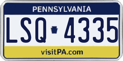 PA license plate LSQ4335