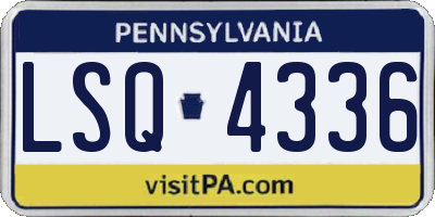 PA license plate LSQ4336