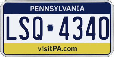 PA license plate LSQ4340