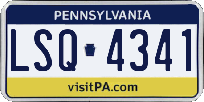 PA license plate LSQ4341