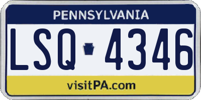 PA license plate LSQ4346