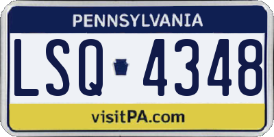 PA license plate LSQ4348