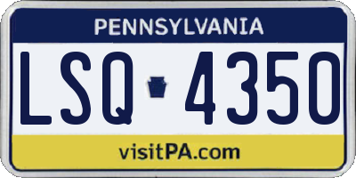 PA license plate LSQ4350