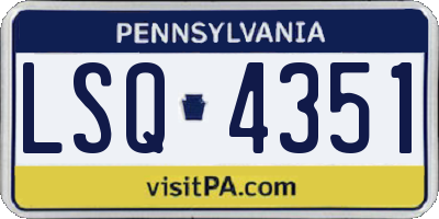 PA license plate LSQ4351