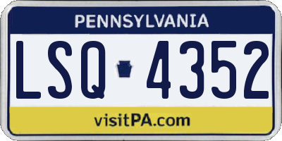 PA license plate LSQ4352
