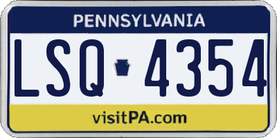 PA license plate LSQ4354