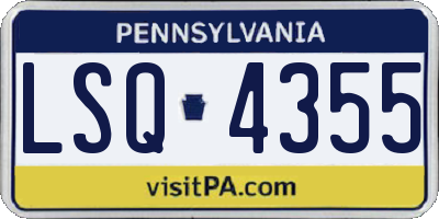 PA license plate LSQ4355