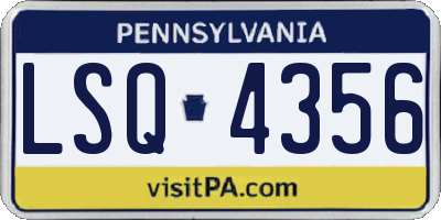 PA license plate LSQ4356