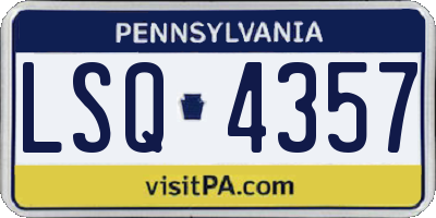 PA license plate LSQ4357