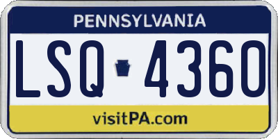 PA license plate LSQ4360