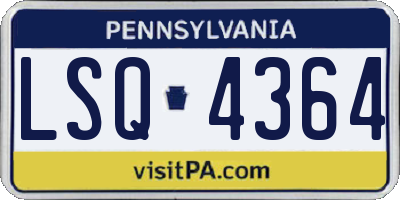 PA license plate LSQ4364