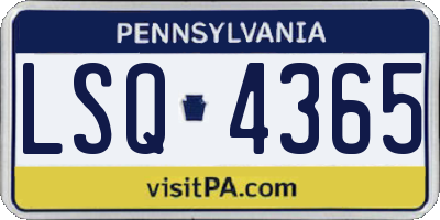 PA license plate LSQ4365