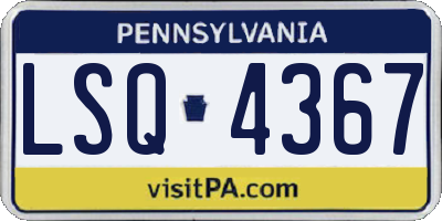 PA license plate LSQ4367