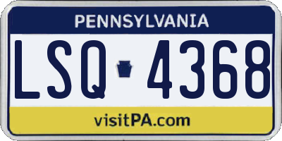 PA license plate LSQ4368