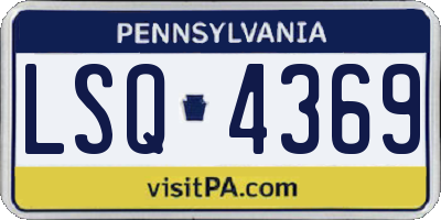 PA license plate LSQ4369