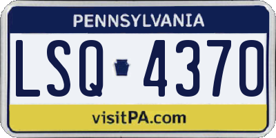 PA license plate LSQ4370