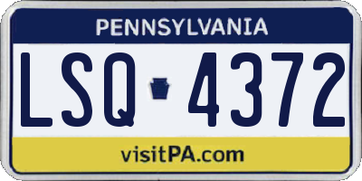 PA license plate LSQ4372