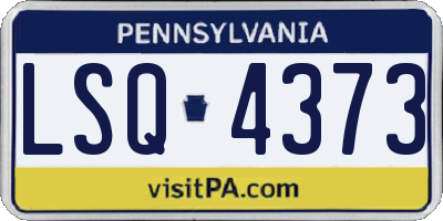 PA license plate LSQ4373