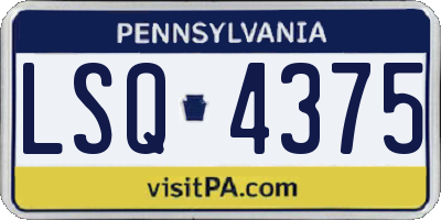 PA license plate LSQ4375