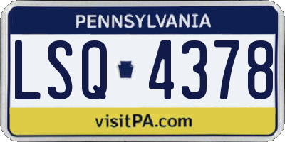 PA license plate LSQ4378