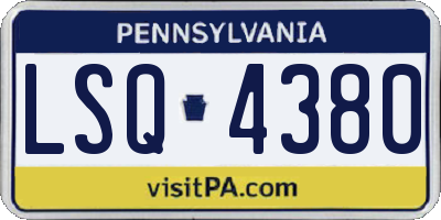 PA license plate LSQ4380