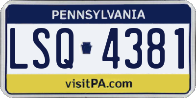 PA license plate LSQ4381