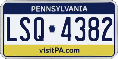 PA license plate LSQ4382