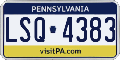 PA license plate LSQ4383