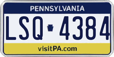 PA license plate LSQ4384