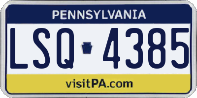 PA license plate LSQ4385