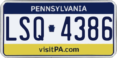 PA license plate LSQ4386
