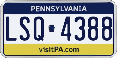 PA license plate LSQ4388