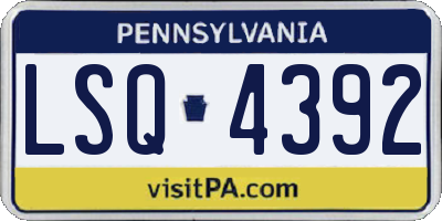 PA license plate LSQ4392