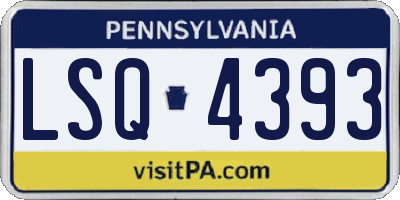 PA license plate LSQ4393